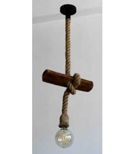 Wood and rope pendant lamp 586