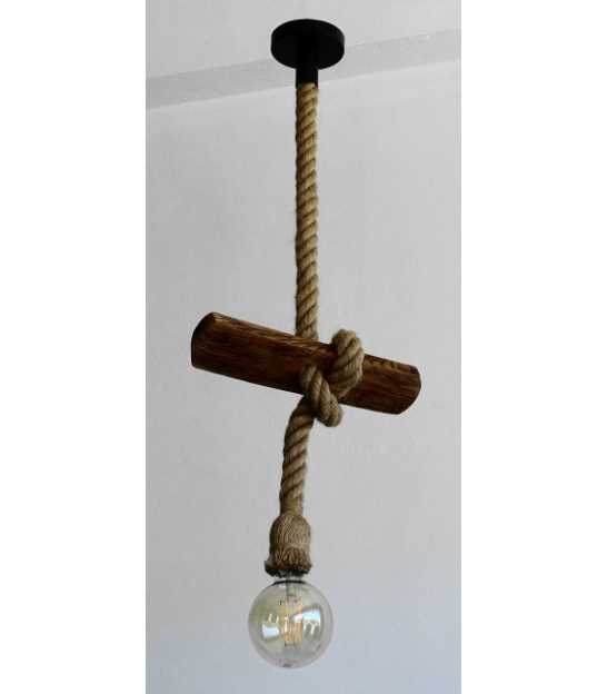 rope lamp and Wood pendant 586