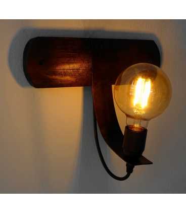 Wood and metal wall lamp sconce 587