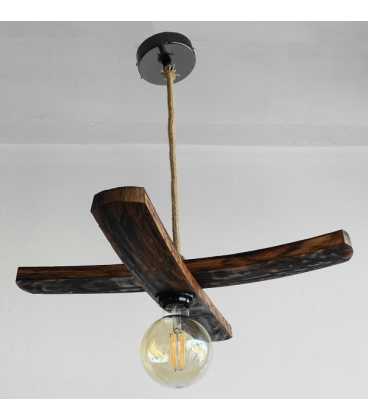 Wood and rope pendant lamp 595