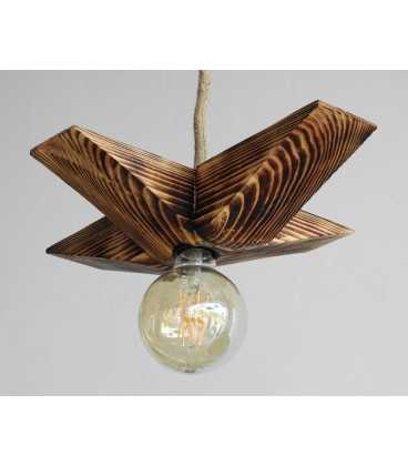 Wood and rope pendant lamp 603