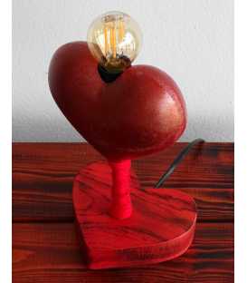 Wooden table lamp "Heart" 610