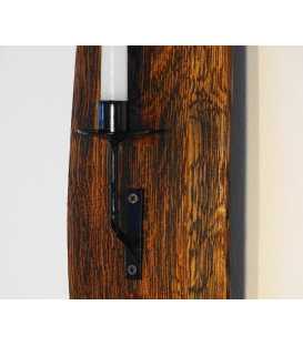 Wine barrel stave wall candle holder