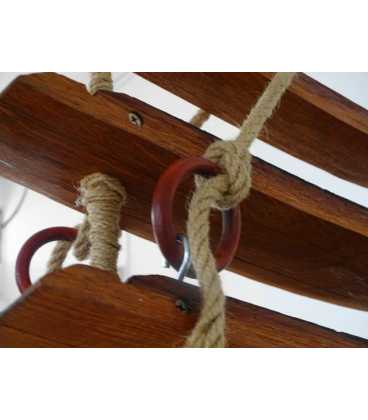 Holz und Seil hängende Deckenleuchte 071