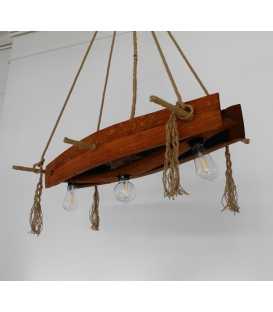 Wood and rope pendant light 072