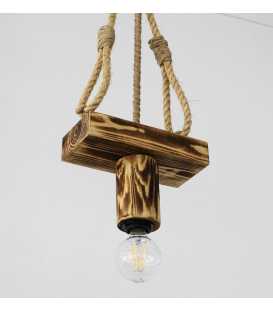 Wood and rope pendant light 097