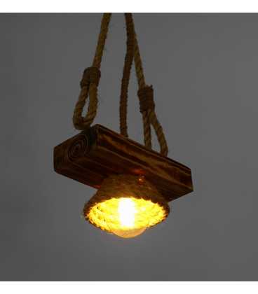 Wood and rope pendant light 109