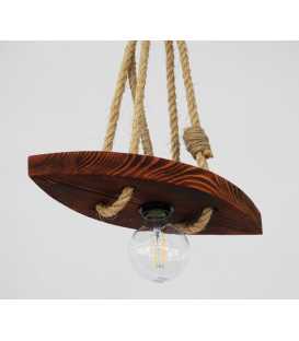 Wood and rope pendant light 119