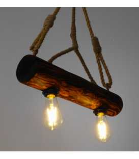Wood and rope pendant light 135