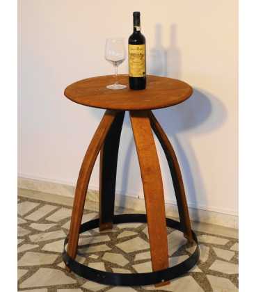 Wine barrel side table