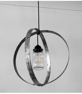 Metal and jar pendant light 139