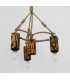 Wood, metal and rope pendant light 156