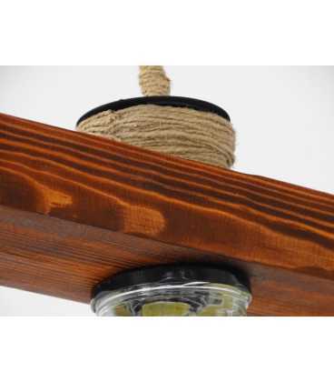 Holz, Seil und Einmachglas hängende Deckenleuchte 162