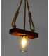 Wood, rope and jar pendant light 166