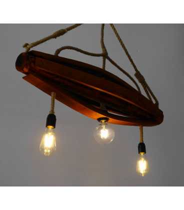 Wood and rope pendant light 170