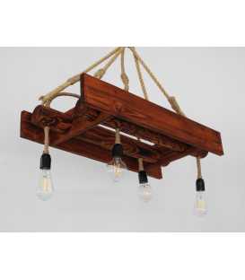 Wood and rope pendant light 173